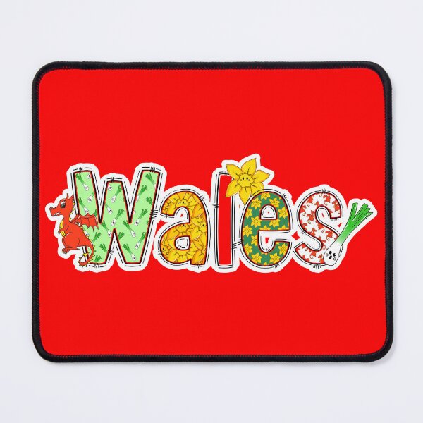 Item preview, Wales Word With Daffodils, Dragons and Leeks designed and sold by Studio Lisa Jayne.