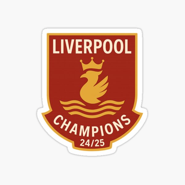 Item preview, Liverpool Champions 24/25 – Crowned Liverbird Fan Crest Design designed and sold by Final Whistle Art.