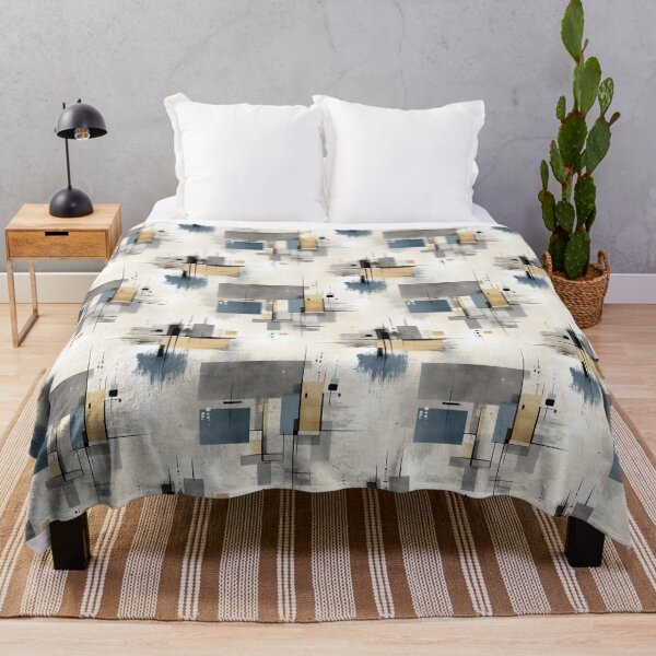 Item preview, Urban Balance – Modular Geometric Composition in Neutrals and Blue designed and sold by Moisky Patterns.