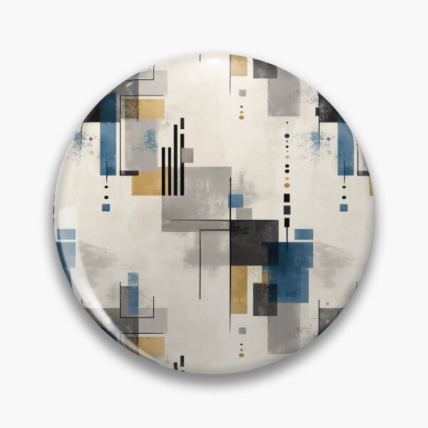 Item preview, Urban Blueprint – Structured Abstract Geometry in Blue and Ocher designed and sold by Moisky Patterns.
