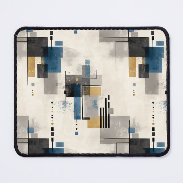 Item preview, Urban Blueprint – Structured Abstract Geometry in Blue and Ocher designed and sold by Moisky Patterns.