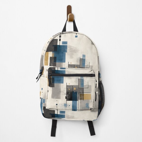 Item preview, Urban Blueprint – Structured Abstract Geometry in Blue and Ocher designed and sold by Moisky Patterns.