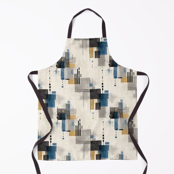 Item preview, Urban Blueprint – Structured Abstract Geometry in Blue and Ocher designed and sold by Moisky Patterns.