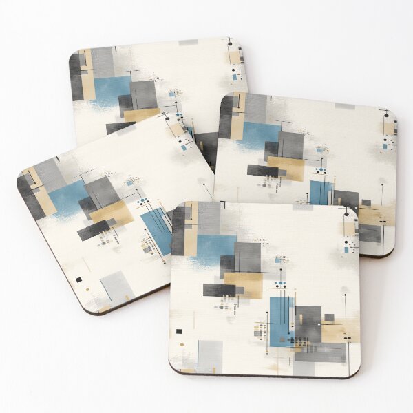 Item preview, Metropolitan Grid – Modern Abstract Composition in Neutral Blues designed and sold by Moisky Patterns.