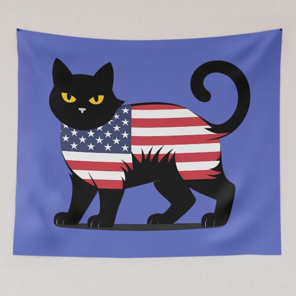Item preview, Patriotic Black Cat  – USA Flag Cat for Cat Lovers designed and sold by Gear Camel.