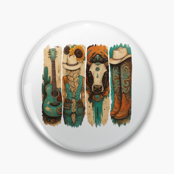 Item preview, Trendy Retro Western Cowgirl Turquoise designed and sold by ivotee.