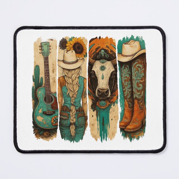 Item preview, Trendy Retro Western Cowgirl Turquoise designed and sold by ivotee.