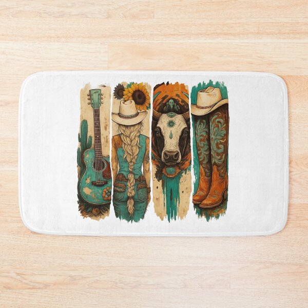 Item preview, Trendy Retro Western Cowgirl Turquoise designed and sold by ivotee.