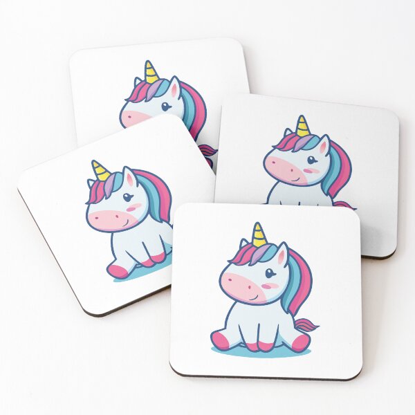 Item preview, Sitting happy little pastel unicorn pink colors designed and sold by Eva-Designs-.