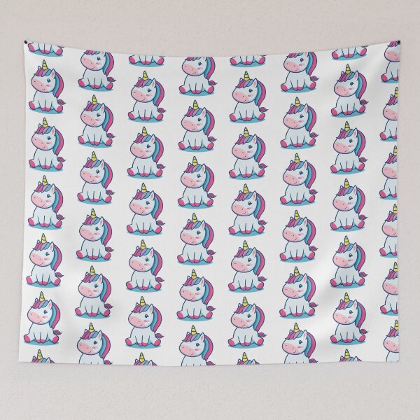 Item preview, Sitting happy little pastel unicorn pink colors designed and sold by Eva-Designs-.