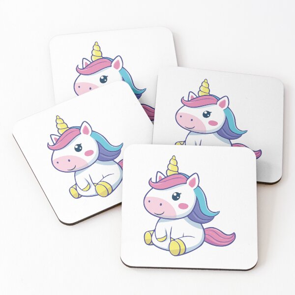 Item preview, Sitting happy little pastel unicorn pink colors designed and sold by Eva-Designs-.