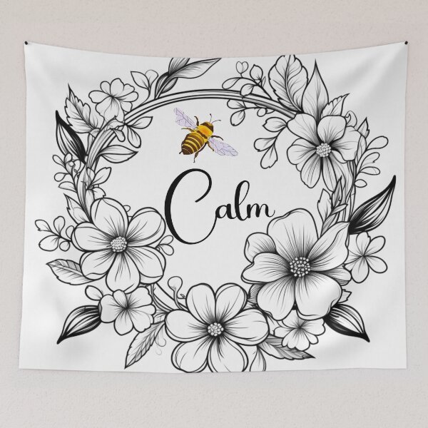 Item preview, Bee Calm Floral Wreath 1 designed and sold by AnTartstudios.
