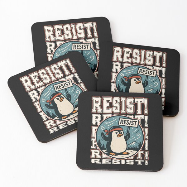 Item preview, RESIST angry Penguin against policies tariffs trade war democrat activist rainbow against fascism  designed and sold by Jt41.