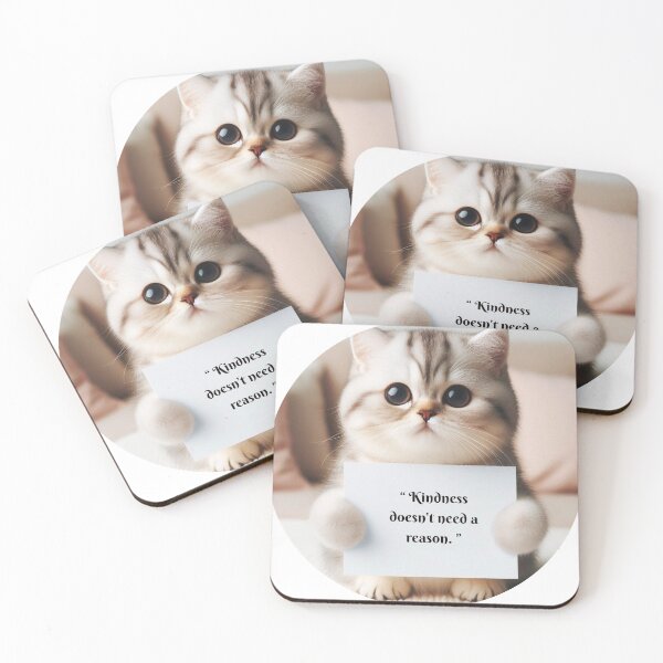 Item preview, Cute Cat with Kindness Quote Art Print  designed and sold by MigWhimsy.