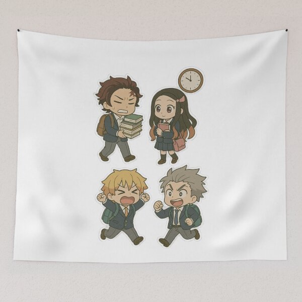 Item preview, Mini Demon Slayers at School – Chibi Characters in Hilarious High School Life designed and sold by ColorSplash123.