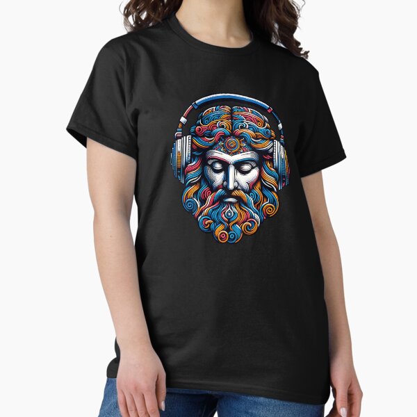 Item preview, Bohemian Music-Inspired Tee, Festival Wear, Gift for Music Lovers, Unisex Shirt, Vibrant Psychedelic DJ Design designed and sold by FarihMerch.