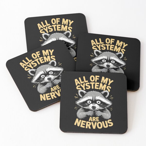 Item preview, All of my systems are nervous | Funny raccoon design designed and sold by Altered Pixels.