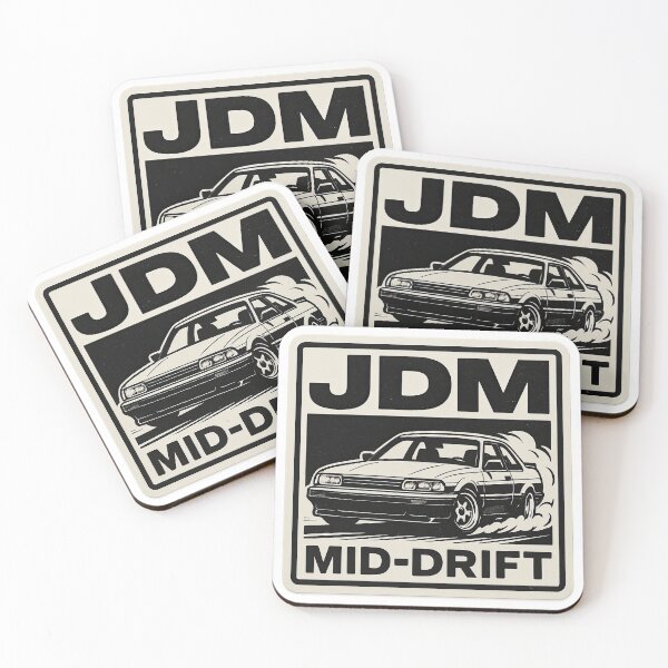 Item preview, JDM Mid-Drift – Black & White Car Sticker designed and sold by Trendy Sticker & Merch Collection - Express Yourself.