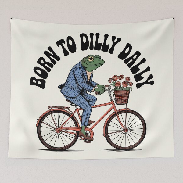 Item preview, Born to Dilly Dally | Funny Vintage Frog designed and sold by Altered Pixels.