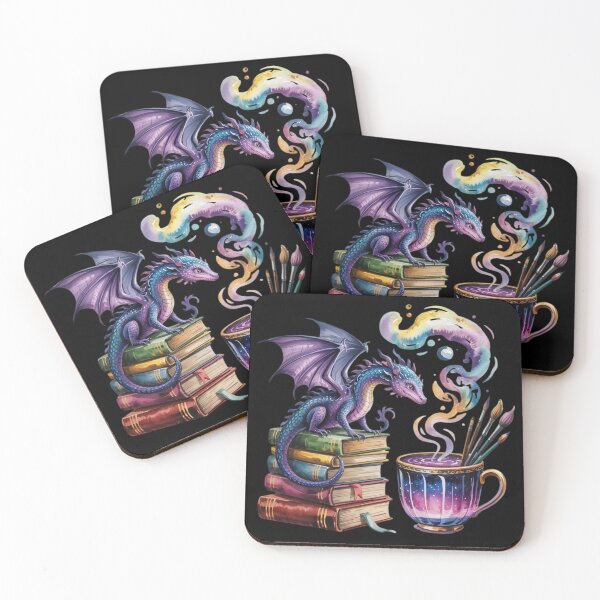 Item preview, Artistic Dragon with Tea Cup and Smoky Magic	 designed and sold by WhimsyWorx.
