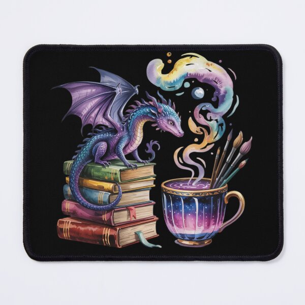 Item preview, Artistic Dragon with Tea Cup and Smoky Magic	 designed and sold by WhimsyWorx.