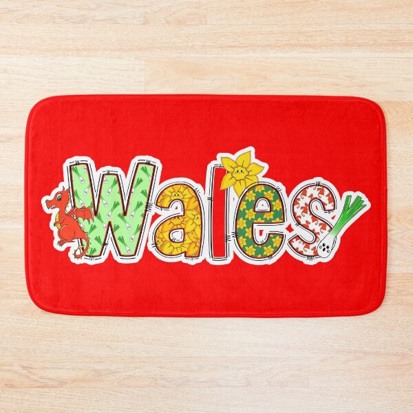 Item preview, Wales Word With Daffodils, Dragons and Leeks designed and sold by Studio Lisa Jayne.