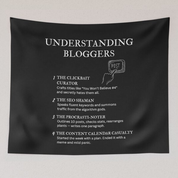 Item preview, Black – Understanding Bloggers – Funny Online Creator Quotes for Content Writers designed and sold by PsyFlow35.
