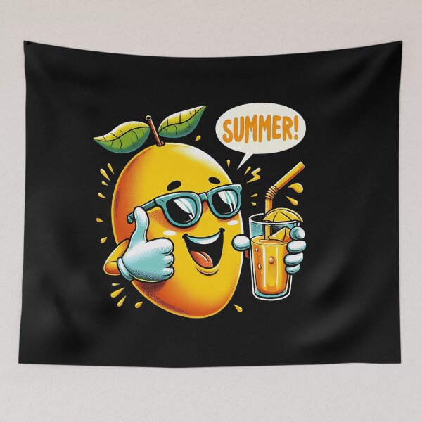 Item preview, A mango, wearing sunglasses and having a chill summer mango juice! designed and sold by sks-ai-artist.