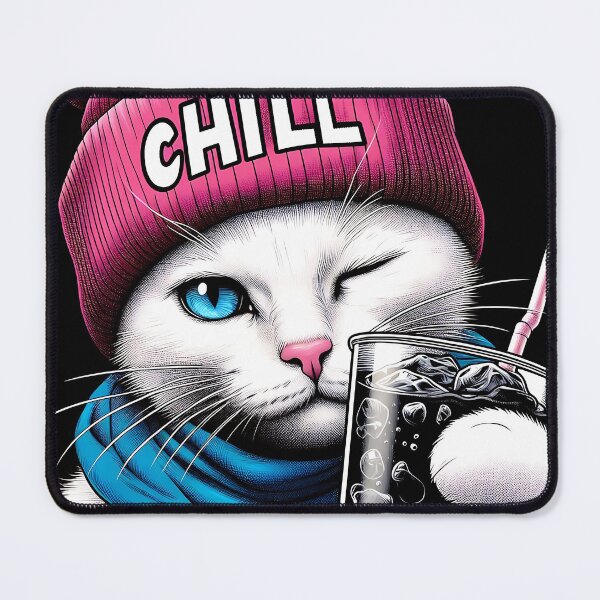 Item preview, A Cute Cat Wink - Chill with drinks! designed and sold by sks-ai-artist.