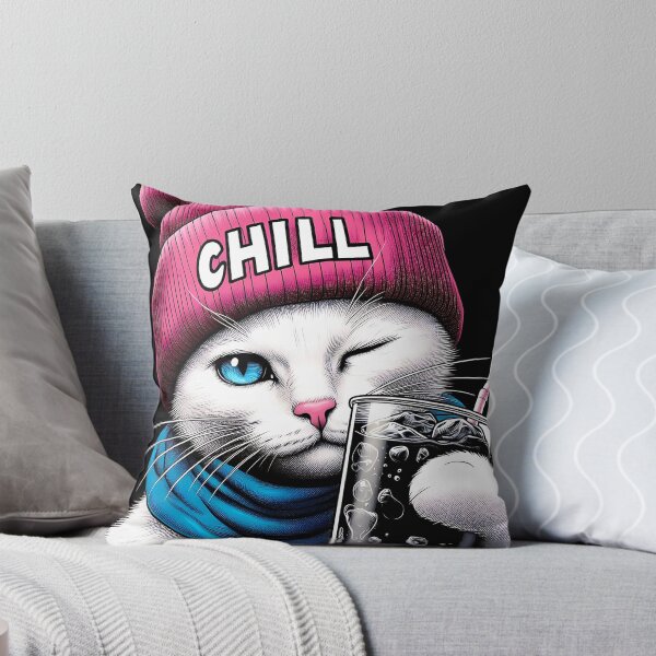 Item preview, A Cute Cat Wink - Chill with drinks! designed and sold by sks-ai-artist.