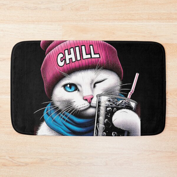 Item preview, A Cute Cat Wink - Chill with drinks! designed and sold by sks-ai-artist.