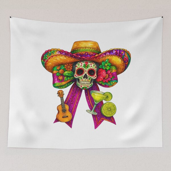 Item preview, Sugar Skull Cinco De Mayo Coquette Bow  Mexico Tequila Party designed and sold by ivotee.