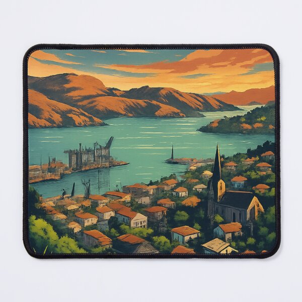 Item preview, Lyttelton Harbour at Sunset, Canterbury Hills designed and sold by Aryabek.