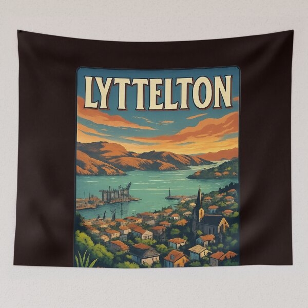 Item preview, Lyttelton Harbour at Sunset, Canterbury Hills designed and sold by Aryabek.