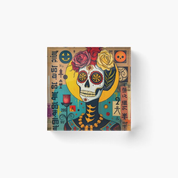 Item preview, Abstract illustration in the style of Mexican art designed and sold by BoBiloArt.