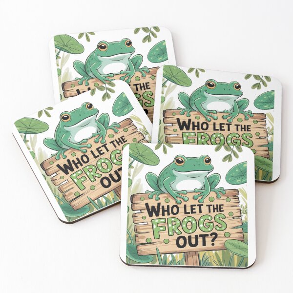 Item preview, Who Let The Frogs Out animals lovers gifts designed and sold by ThePixelAlchemy.