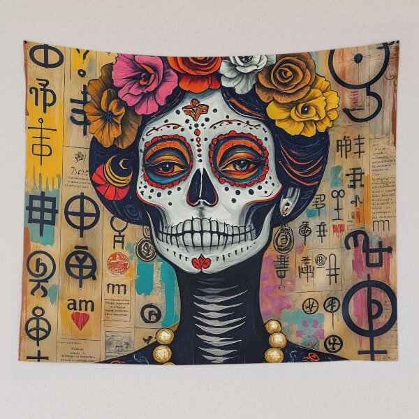 Item preview, Abstract illustration in the style of Mexican art #2 designed and sold by BoBiloArt.