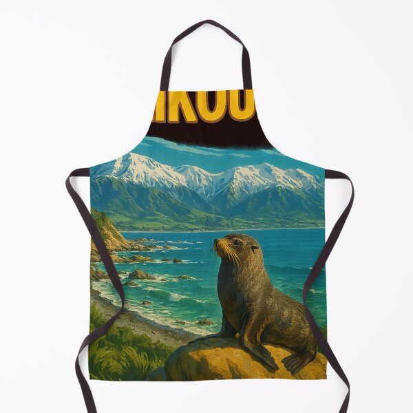 Item preview, New Zealand Fur Seal with Kaikōura Mountains in Background designed and sold by Aryabek.