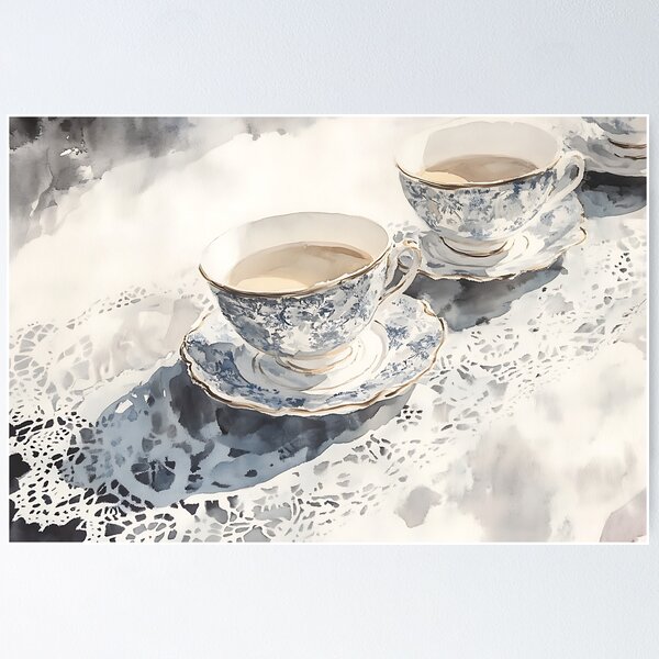 Item preview, Light Academia Aesthetic: Porcelain Lace Teacups designed and sold by bapupa.