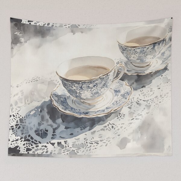 Item preview, Light Academia Aesthetic: Porcelain Lace Teacups designed and sold by bapupa.