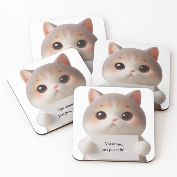 Item preview, Cute Cat with Strong Peaceful Quote Art Print  designed and sold by MigWhimsy.