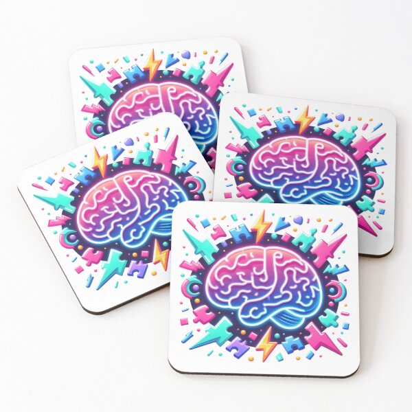 Item preview, Neon Brainstorm - Puzzle Pieces & Lightning | Creative Thinking Art | Brain Challenge Gift designed and sold by WakeUpYourBrain.