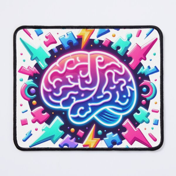 Item preview, Neon Brainstorm - Puzzle Pieces & Lightning | Creative Thinking Art | Brain Challenge Gift designed and sold by WakeUpYourBrain.