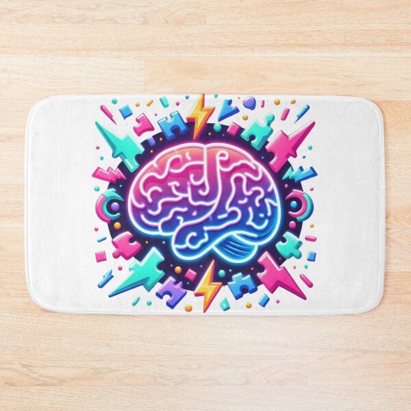 Item preview, Neon Brainstorm - Puzzle Pieces & Lightning | Creative Thinking Art | Brain Challenge Gift designed and sold by WakeUpYourBrain.