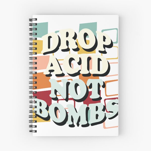 Item preview, Drop Acid Not Bombs, Funny Retro 60s 70s Hippy Love Phrase Saying designed and sold by dfunky.