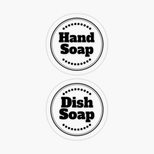 Hand Soap and Dish Soap Dispenser Label Transparent Sticker