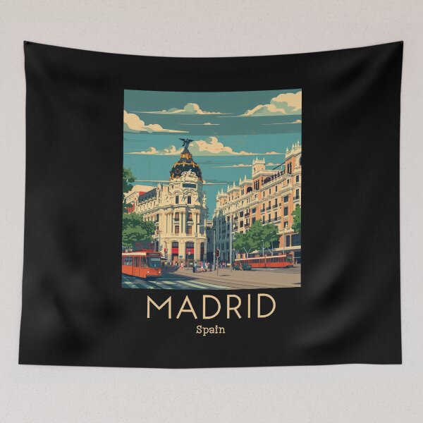 Item preview, A Vintage Travel Art of Madrid - Spain  designed and sold by GoodOldVintage.