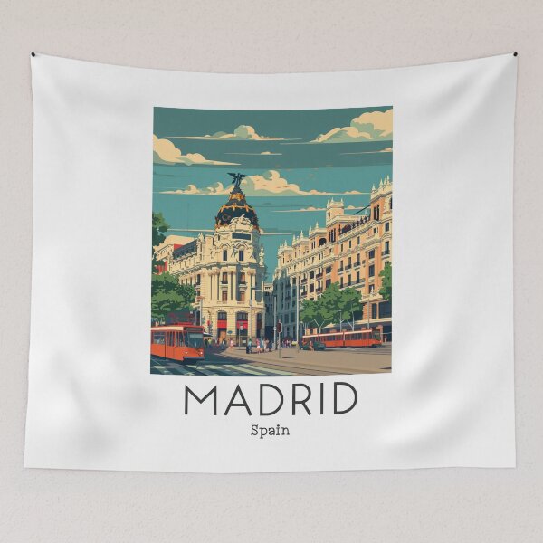 Item preview, A Vintage Travel Art of Madrid - Spain  designed and sold by GoodOldVintage.