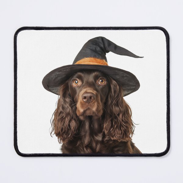 Item preview, Field Spaniel Dog Wearing Halloween Witch Hat designed and sold by LazyOwlStore.