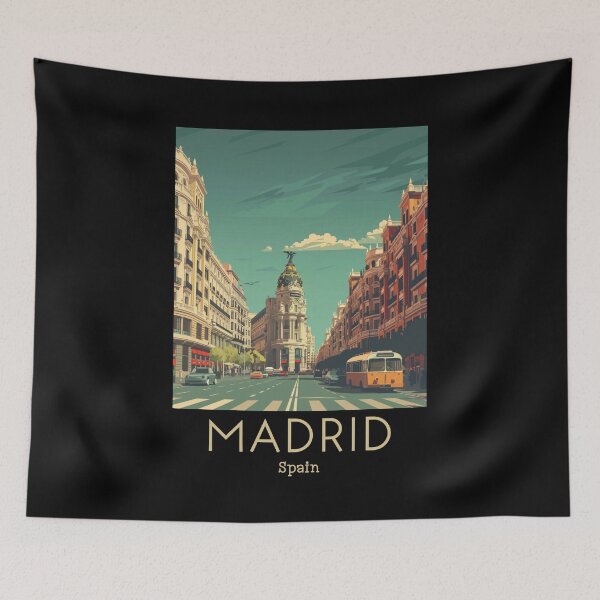 Item preview, A Vintage Travel Art of Madrid - Spain  designed and sold by GoodOldVintage.